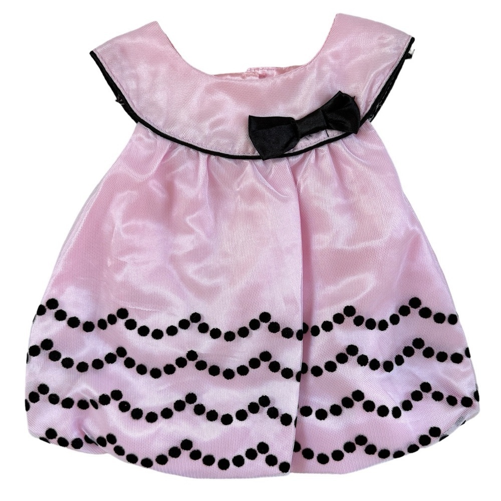 Angel Face Pink Fancy Dress with Black Bow